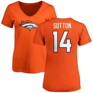 Courtland Sutton Women's Denver Broncos Name & Number Logo Slim Fit T-Shirt - Orange