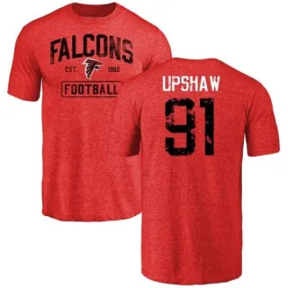 Courtney Upshaw Atlanta Falcons Distressed Name & Number Tri-Blend T-Shirt - Red