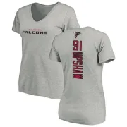 Courtney Upshaw Women's Atlanta Falcons Backer V-Neck T-Shirt - Ash