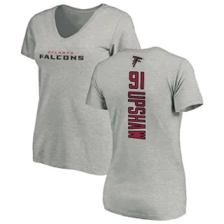 Courtney Upshaw Women's Atlanta Falcons Backer V-Neck T-Shirt - Ash