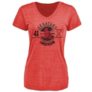 Craig Anderson Women's Ottawa Senators Insignia Tri-Blend T-Shirt - Red