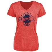 Craig Berube Women's Washington Capitals Insignia Tri-Blend T-Shirt - Red