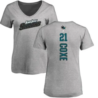 Craig Coxe Women's San Jose Sharks Backer T-Shirt - Ash