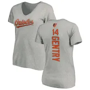 Craig Gentry Women's Baltimore Orioles Backer Slim Fit T-Shirt - Ash