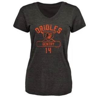 Craig Gentry Women's Baltimore Orioles Base Runner Tri-Blend T-Shirt - Black