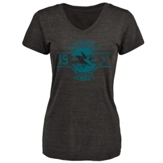 Craig Janney Women's San Jose Sharks Insignia Tri-Blend T-Shirt - Black