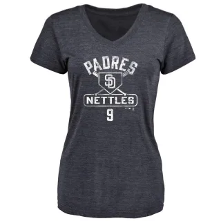 Craig Nettles Women's San Diego Padres Base Runner Tri-Blend T-Shirt - Navy