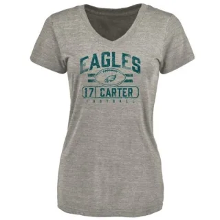 Cris Carter Women's Philadelphia Eagles Flanker Tri-Blend T-Shirt - Heathered Gray