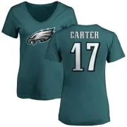 Cris Carter Women's Philadelphia Eagles Name & Number Logo Slim Fit T-Shirt - Green