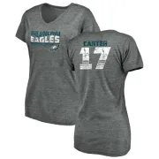 Cris Carter Women's Philadelphia Eagles Retro Tri-Blend V-Neck T-Shirt - Heathered Gray