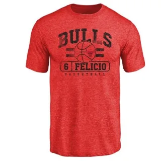 Cristiano Felicio Chicago Bulls Red Baseline Tri-Blend T-Shirt