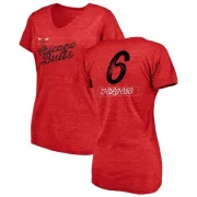 Cristiano Felicio Women's Chicago Bulls Red Sideline Tri-Blend V-Neck T-Shirt