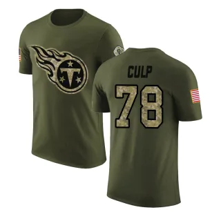 Curley Culp Tennessee Titans Olive Salute to Service Legend T-Shirt