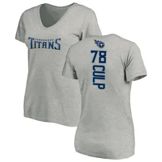 Curley Culp Women's Tennessee Titans Backer V-Neck T-Shirt - Ash