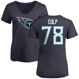 Curley Culp Women's Tennessee Titans Name & Number Logo Slim Fit T-Shirt - Navy