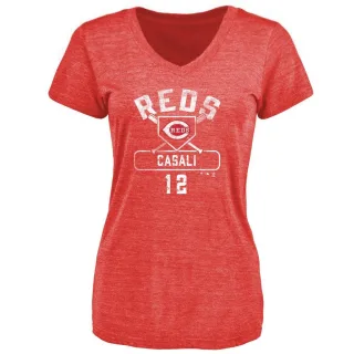 Curt Casali Women's Cincinnati Reds Base Runner Tri-Blend T-Shirt - Red