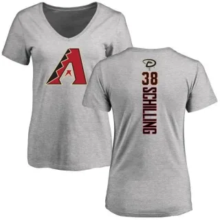 Curt Schilling Women's Arizona Diamondbacks Backer Slim Fit T-Shirt - Ash