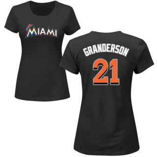 Curtis Granderson Women's Miami Marlins Name & Number T-Shirt - Black