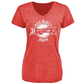 Curtis Joseph Women's Detroit Red Wings Insignia Tri-Blend T-Shirt - Red