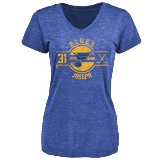 Curtis Joseph Women's St. Louis Blues Insignia Tri-Blend T-Shirt - Royal