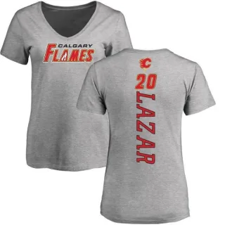 Curtis Lazar Women's Calgary Flames Backer T-Shirt - Ash