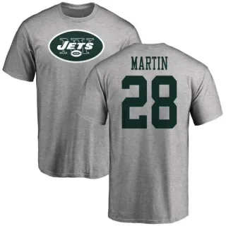 Curtis Martin New York Jets Name & Number Logo T-Shirt - Ash