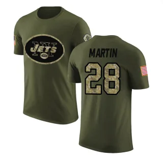 Curtis Martin New York Jets Olive Salute to Service Legend T-Shirt