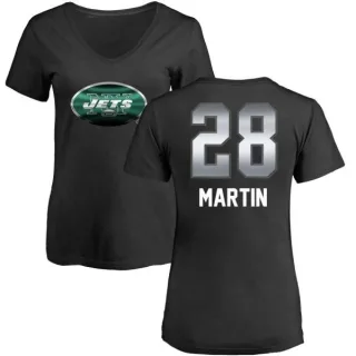 Curtis Martin Women's New York Jets Midnight Mascot T-Shirt - Black