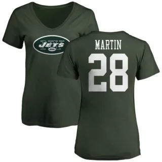 Curtis Martin Women's New York Jets Name & Number Logo Slim Fit T-Shirt - Green