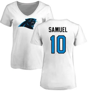 Curtis Samuel Women's Carolina Panthers Name & Number Logo Slim Fit T-Shirt - White