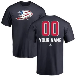 Custom Anaheim Ducks Custom Name and Number Banner Wave T-Shirt - Navy