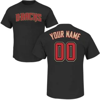 Custom Arizona Diamondbacks Custom Name & Number T-Shirt - Black