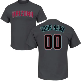 Custom Arizona Diamondbacks Custom Name & Number T-Shirt - Charcoal