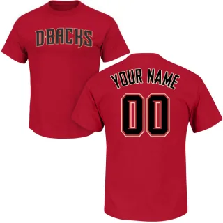 Custom Arizona Diamondbacks Custom Name & Number T-Shirt - Crimson