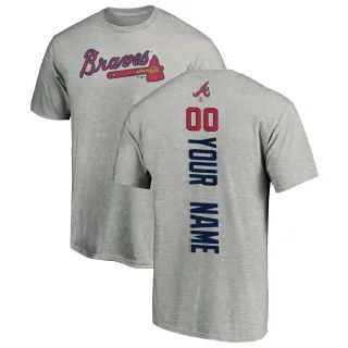 Custom Atlanta Braves Custom Backer T-Shirt - Ash