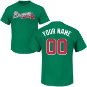 Custom Atlanta Braves St. Patrick's Day Custom Name & Number T-Shirt - Green