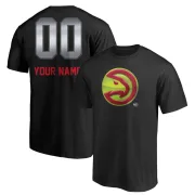 Custom Atlanta Hawks Black Custom Midnight Mascot T-Shirt