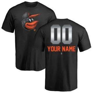 Custom Baltimore Orioles Custom Midnight Mascot T-Shirt - Black