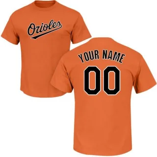 Custom Baltimore Orioles Custom Name & Number T-Shirt - Orange