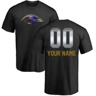 Custom Baltimore Ravens Custom Midnight Mascot T-Shirt - Black