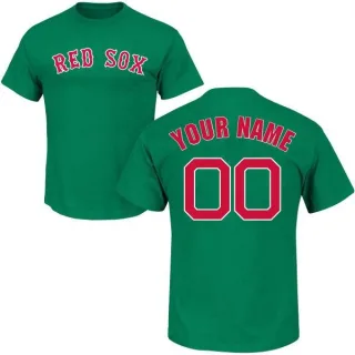 Custom Boston Red Sox St. Patrick's Day Custom Name & Number T-Shirt - Green