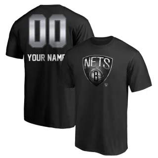 Custom Brooklyn Nets Black Custom Midnight Mascot T-Shirt