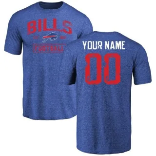 Custom Buffalo Bills Distressed Custom Name & Number Tri-Blend T-Shirt - Royal