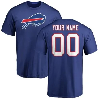 Custom Buffalo Bills Name & Number Logo Custom T-Shirt - Royal