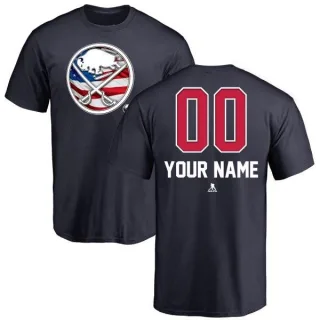 Custom Buffalo Sabres Custom Name and Number Banner Wave T-Shirt - Navy