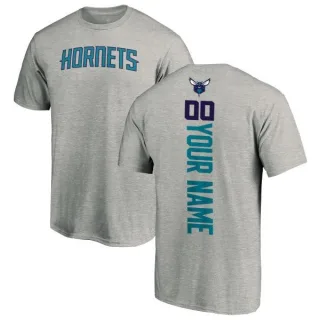 Custom Charlotte Hornets Ash Custom Backer T-Shirt