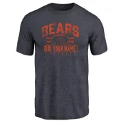 Custom Chicago Bears Custom Flanker Tri-Blend T-Shirt - Navy