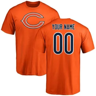 Custom Chicago Bears Custom Name & Number Logo T-Shirt - Orange