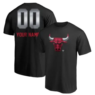 Custom Chicago Bulls Black Custom Midnight Mascot T-Shirt