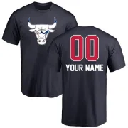 Custom Chicago Bulls Navy Custom Name and Number Banner Wave T-Shirt